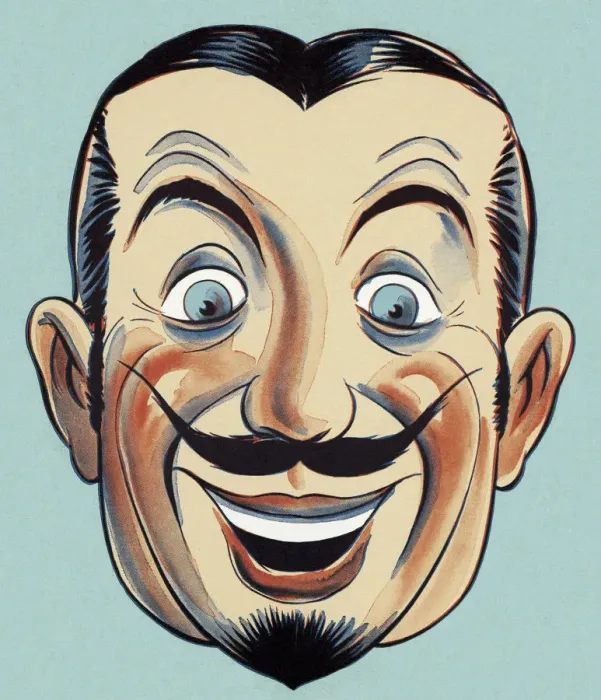 Framed Print : Smiling Mustache Man Framed Print : Smiling Mustache Man