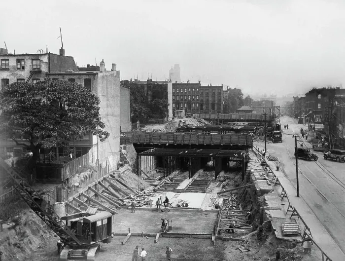 Framed Print : Smith & 4th Place Subway Construction, 1929 Framed Print : Smith & 4th Place Subway Construction, 1929