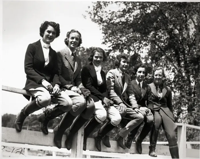 Framed Print : Smith College Students at Horse Show Framed Print : Smith College Students at Horse Show