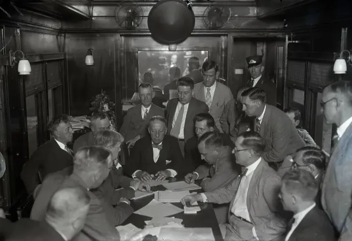 Framed Print : Smith Gives Interview Aboard Special Train Framed Print : Smith Gives Interview Aboard Special Train