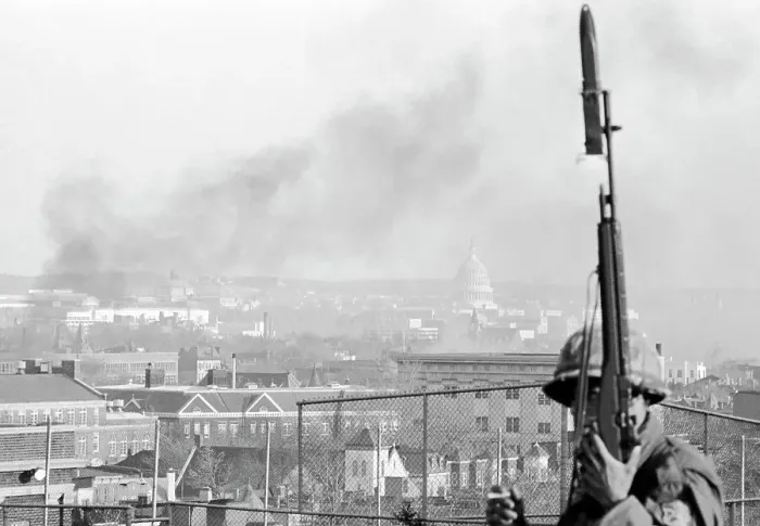 Framed Print : Smoke Over Capital Building During Riot Framed Print : Smoke Over Capital Building During Riot