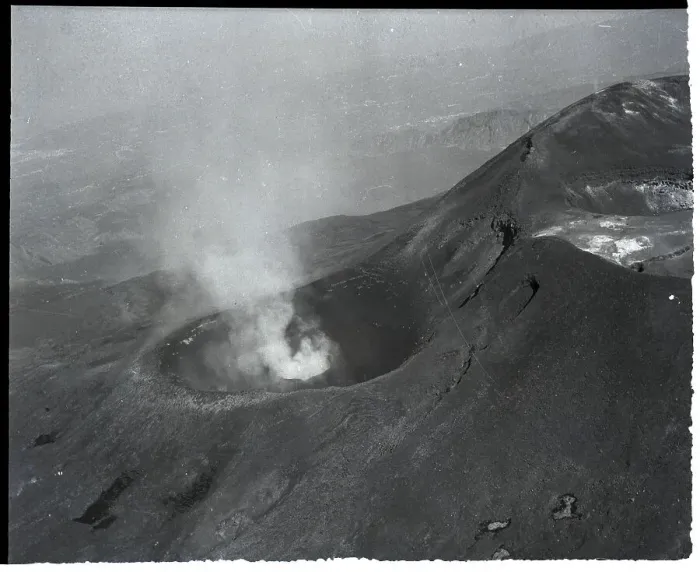 Framed Print : Smoke Rises From Barren Slope Mt. Etna Framed Print : Smoke Rises From Barren Slope Mt. Etna
