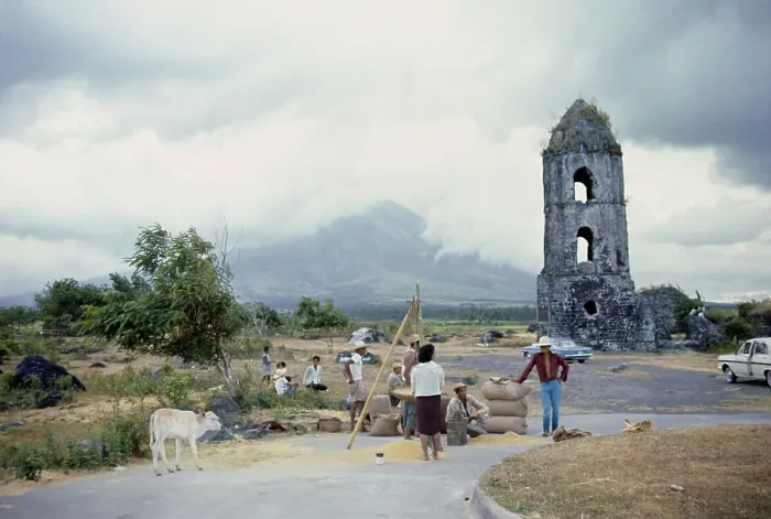Framed Print : Smoke Rises Above Mount Mayon Framed Print : Smoke Rises Above Mount Mayon