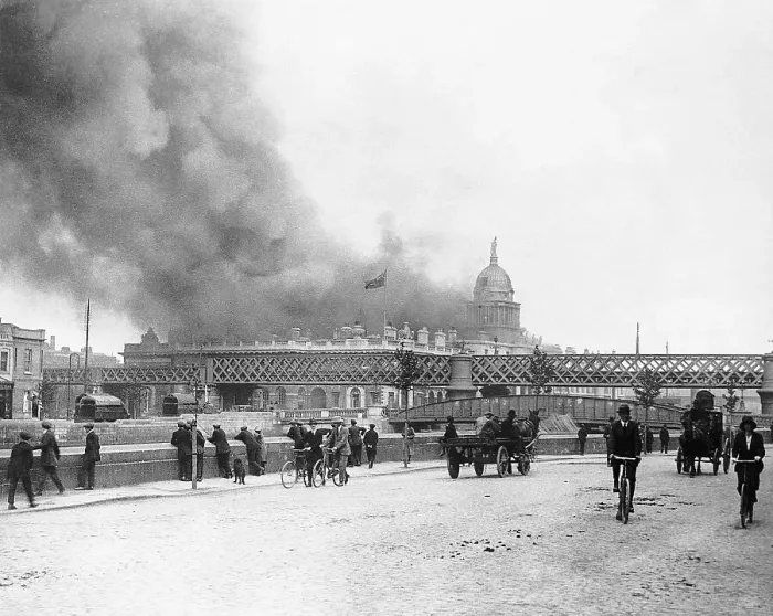 Framed Print : Smoke Rising from Custom House Framed Print : Smoke Rising from Custom House