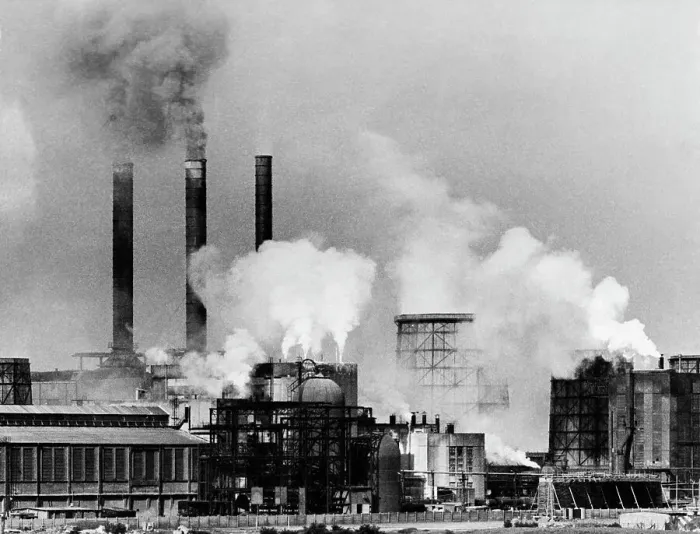 Framed Print : Smoke Rising from Factory Smokestacks Framed Print : Smoke Rising from Factory Smokestacks