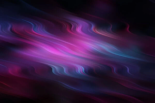 Smoke waves abstract in magenta blue on black background