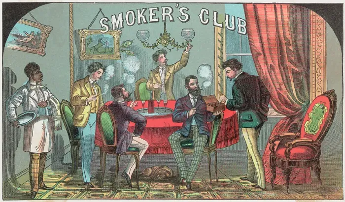 Framed Print : Smoker's Club Print Framed Print : Smoker's Club Print