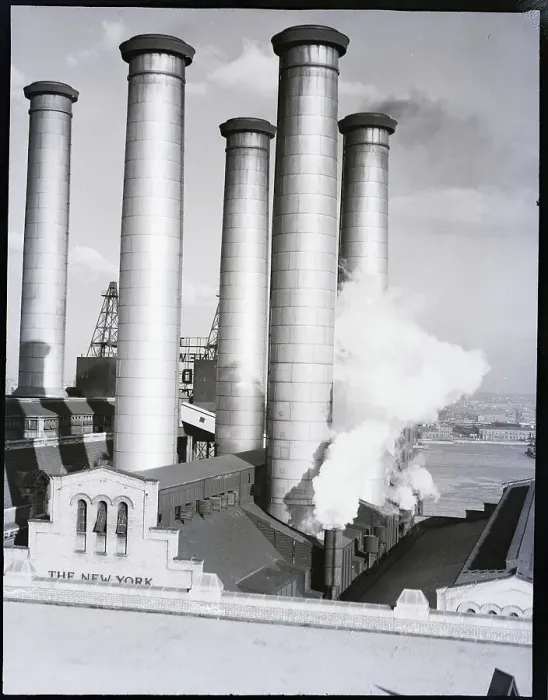 Framed Print : Smokestacks of Edison Power Company