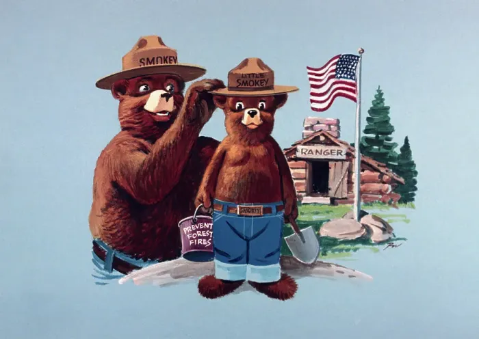 Framed Print : Smokey the Bear and Little Smokey Framed Print : Smokey the Bear and Little Smokey