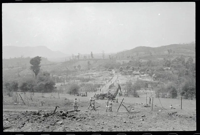 Framed Print : Smoking Debris in Destroyed Village Framed Print : Smoking Debris in Destroyed Village