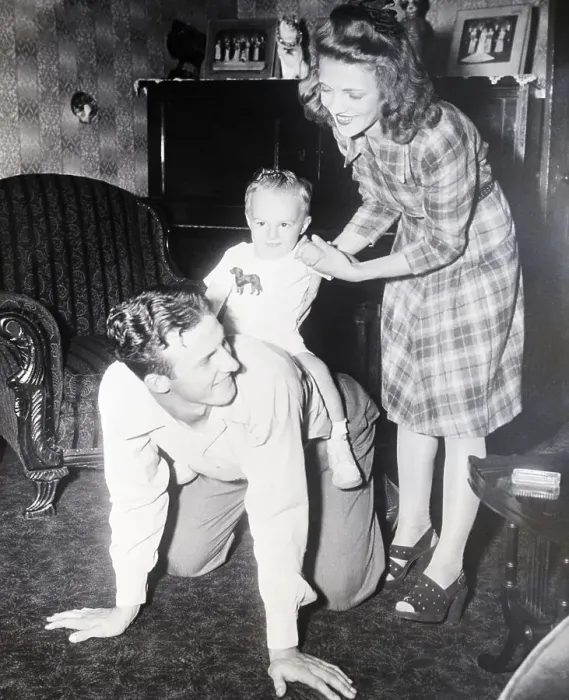 Framed Print : S.Musial W / Son On His Back & Wife Helps Framed Print : S.Musial W / Son On His Back & Wife Helps