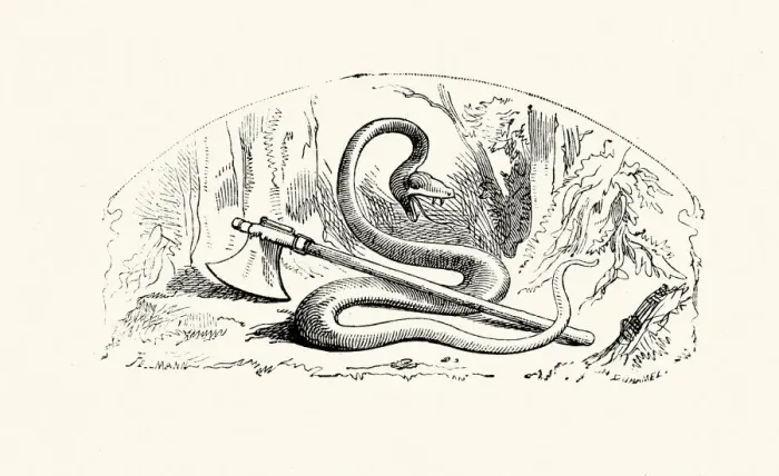 Framed Print : Snake and Axe Framed Print : Snake and Axe