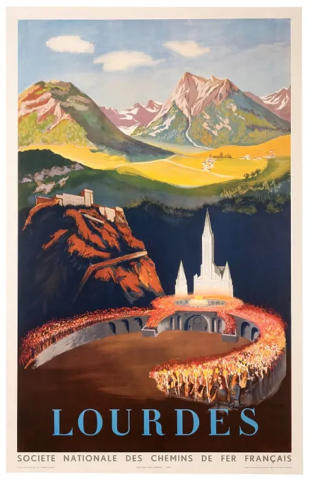 Framed Print : SNCF Lourdes Pilgrimage Poster Framed Print : SNCF Lourdes Pilgrimage Poster