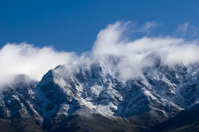 Framed Print : Snow-capped mountains, Swartberg mountains, Western Cape, South Africa, Africa Framed Print : Snow-capped mountains, Swartberg mountains, Western Cape, South Africa, Africa