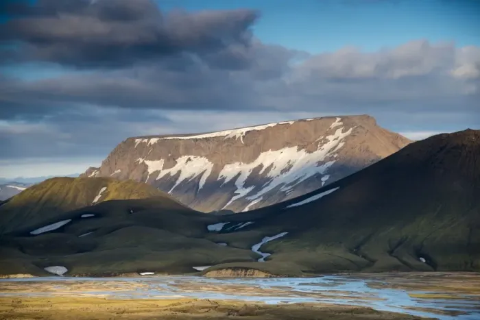 Framed Print : Snow-capped rhyolite mountains, Joekulgilskvisl river, Landmannalaugar Fjallabak Nature Reserve, Highlands, Iceland, Europe Framed Print : Snow-capped rhyolite mountains, Joekulgilskvisl river, Landmannalaugar Fjallabak Nature Reserve, Highlands, Iceland, Europe