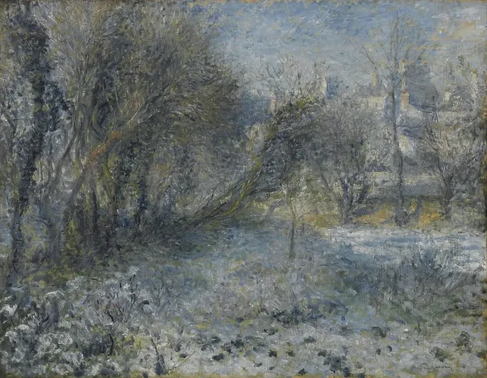 Framed Print : Snow-covered Landscape, 1870-1875. Artist: Renoir, Pierre Auguste (1841-1919) Framed Print : Snow-covered Landscape, 1870-1875. Artist: Renoir, Pierre Auguste (1841-1919)