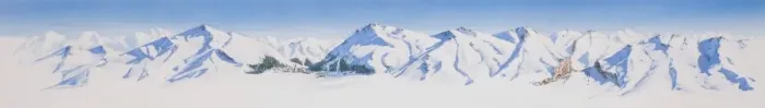 Framed Print : Snow-covered mountain range, panorama Framed Print : Snow-covered mountain range, panorama