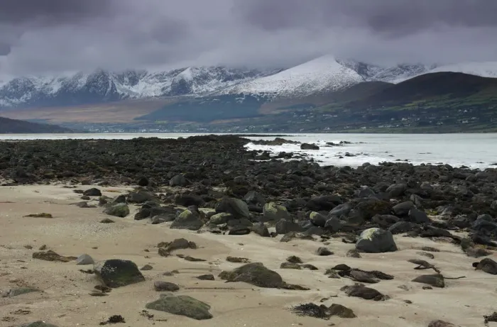 Framed Print : Snow Covered Mountains Near Fermoyle Strand Framed Print : Snow Covered Mountains Near Fermoyle Strand
