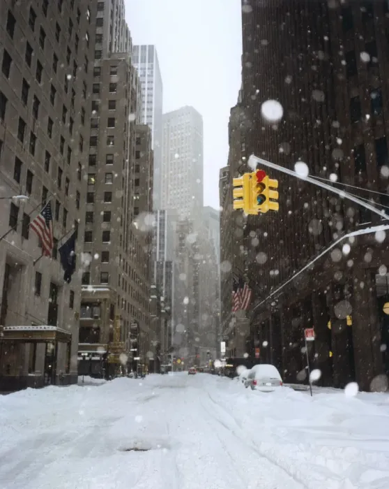 Framed Print : Snow Covered New York Street Framed Print : Snow Covered New York Street