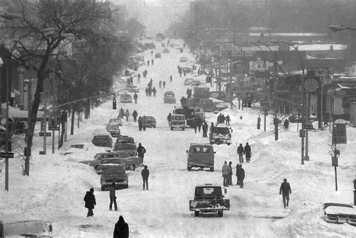 Framed Print : Snow Covered Northern Boulevard Framed Print : Snow Covered Northern Boulevard