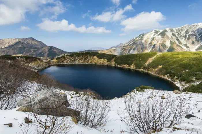 Framed Print : Snow mountain and blue lake Framed Print : Snow mountain and blue lake