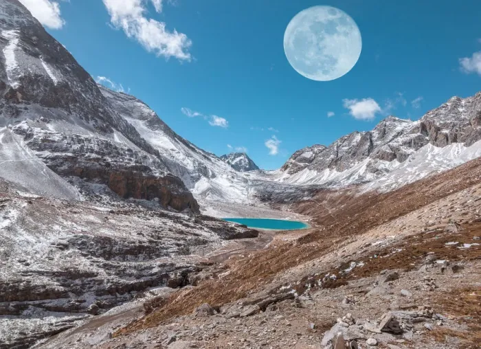 Framed Print : Snow Mountain Super Moon Framed Print : Snow Mountain Super Moon