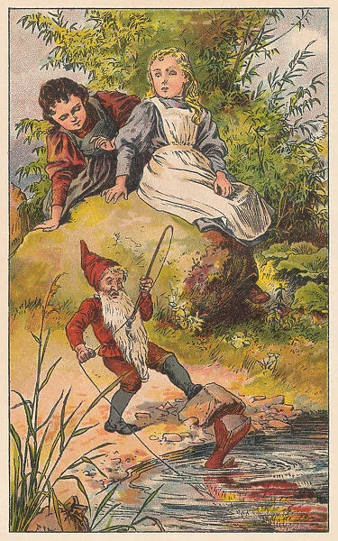 Snow White and Rose Red, lithograph, published c. 1895