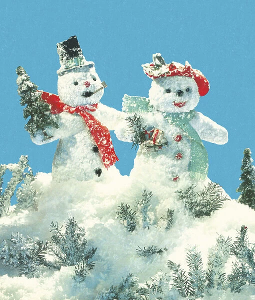 Snowman and Woman
