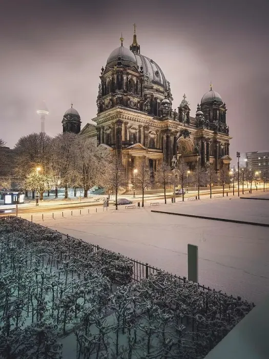 Framed Print : Snowy Berlin Cathedral, Dawn, Berlin, Germany Framed Print : Snowy Berlin Cathedral, Dawn, Berlin, Germany