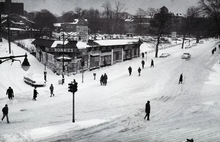 Framed Print : Snowy Intersection in Flushing, New York Framed Print : Snowy Intersection in Flushing, New York
