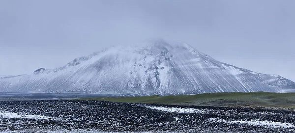 Snowy mountain on the road 901, Northeastern Region, Iceland