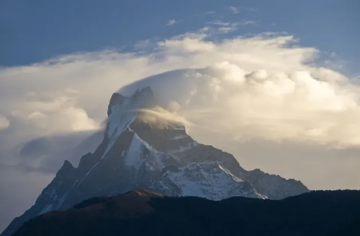 Framed Print : Snowy mountaintop and clouds Framed Print : Snowy mountaintop and clouds
