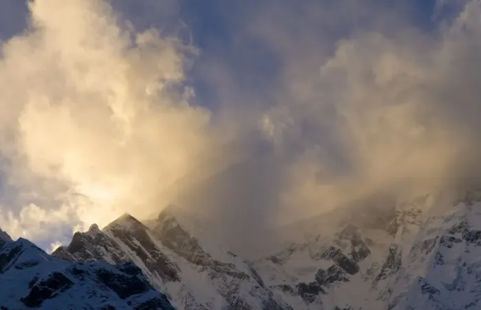 Framed Print : Snowy mountaintops and clouds Framed Print : Snowy mountaintops and clouds