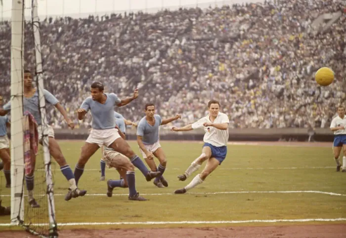 Framed Print : Soccer Game Action at the Olympic Games, 1964 Framed Print : Soccer Game Action at the Olympic Games, 1964