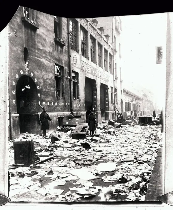 Framed Print : Socialist Newspaper Office in Budapest After Riot Framed Print : Socialist Newspaper Office in Budapest After Riot