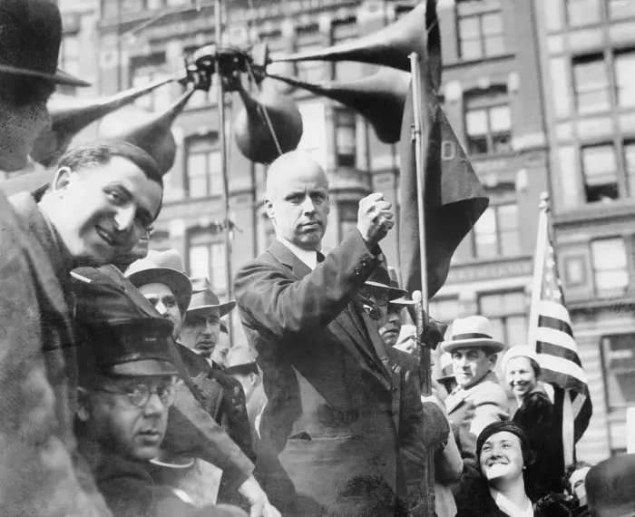Framed Print : Socialist Norman Thomas with Gathering at Union Square