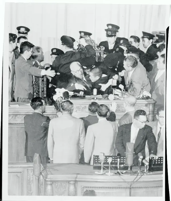 Framed Print : Socialists Rioting in Diet Framed Print : Socialists Rioting in Diet