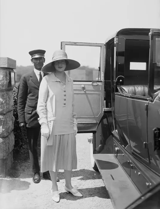 Framed Print : Socialite and Chauffeur at Automobile Framed Print : Socialite and Chauffeur at Automobile