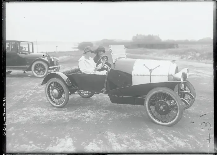Framed Print : Socialite Couple Riding in Their Car Framed Print : Socialite Couple Riding in Their Car