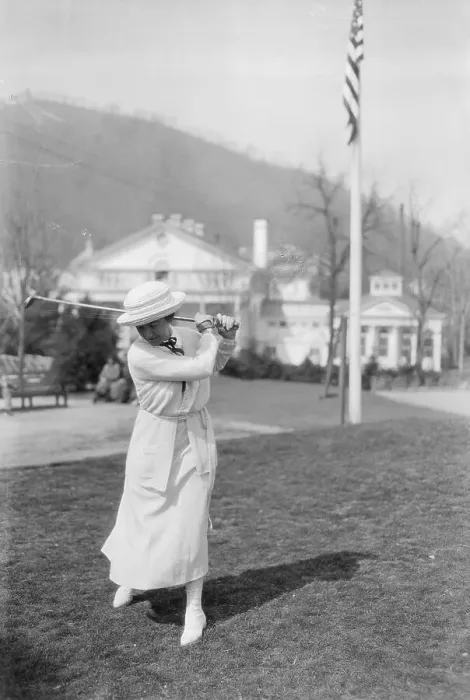Framed Print : Socialite Woman Playing Golf Framed Print : Socialite Woman Playing Golf