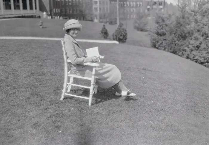 Framed Print : Socialite Woman Relaxing on a Lawn Framed Print : Socialite Woman Relaxing on a Lawn