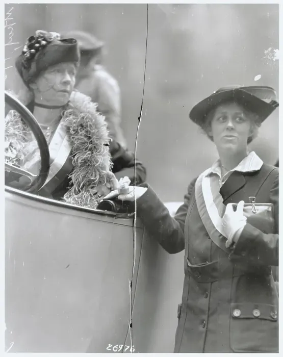 Framed Print : Socialite Women Conversing at Automobile Framed Print : Socialite Women Conversing at Automobile