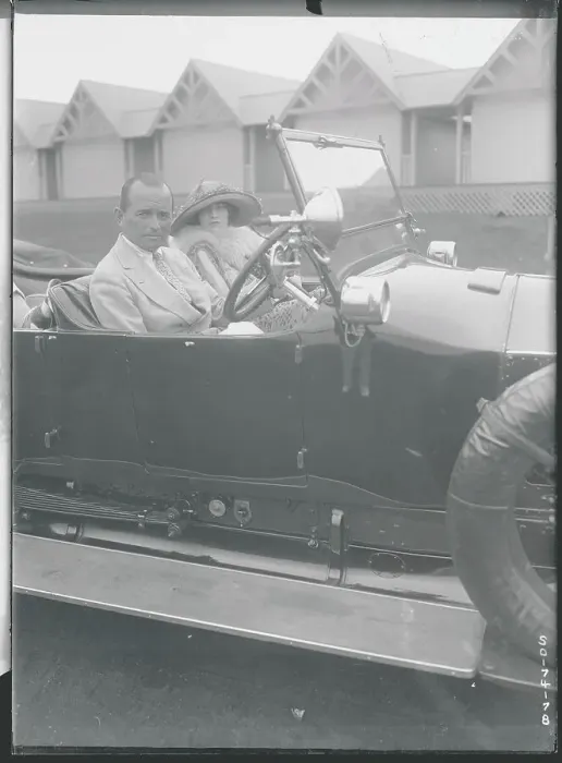 Framed Print : Socialites Posing in Car Framed Print : Socialites Posing in Car