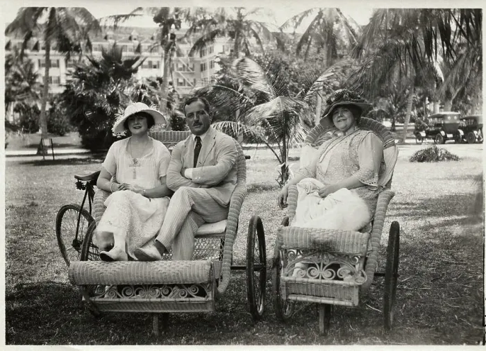 Framed Print : Socialites Posing on Lawn Near Building Framed Print : Socialites Posing on Lawn Near Building