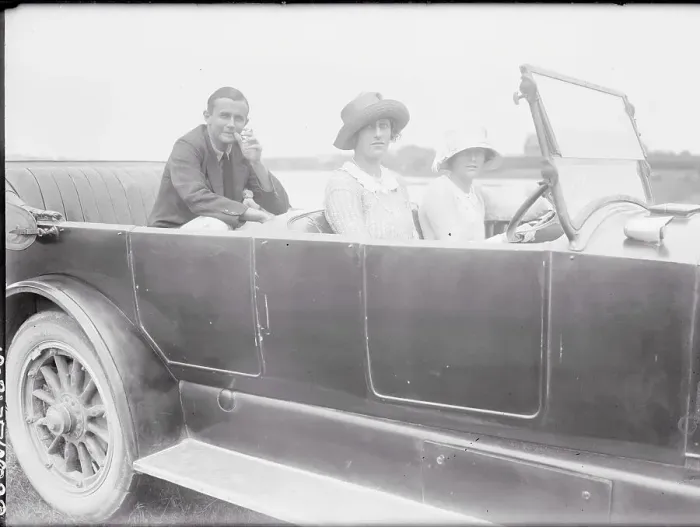 Framed Print : Socialites Riding in Car Framed Print : Socialites Riding in Car
