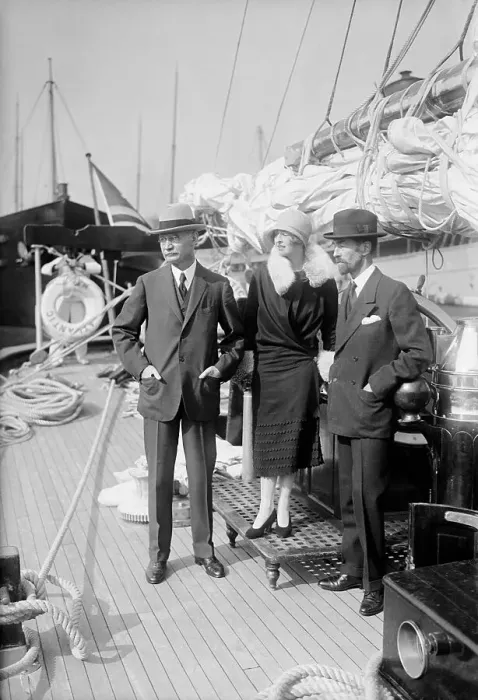 Framed Print : Socialites Vanderbilts Standing on Their Yacht Framed Print : Socialites Vanderbilts Standing on Their Yacht