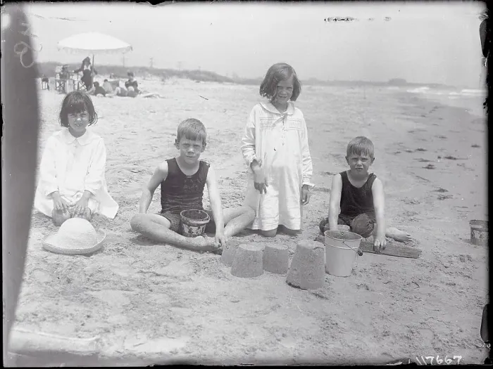 Framed Print : Society Children Playing at Beach Framed Print : Society Children Playing at Beach