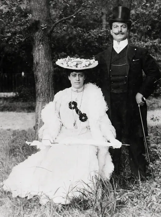 Framed Print : Society Man And Woman;Formal;Pose; Tree Framed Print : Society Man And Woman;Formal;Pose; Tree