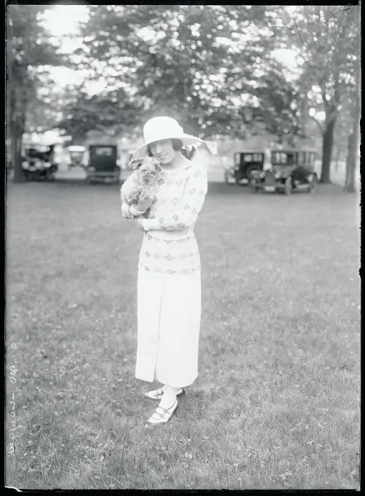 Framed Print : Society Woman Holding Dog Show Winner Framed Print : Society Woman Holding Dog Show Winner
