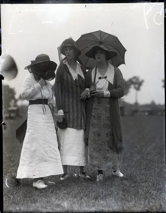 Framed Print : Society Women Stand W / Umbrella;Horse Sho Framed Print : Society Women Stand W / Umbrella;Horse Sho